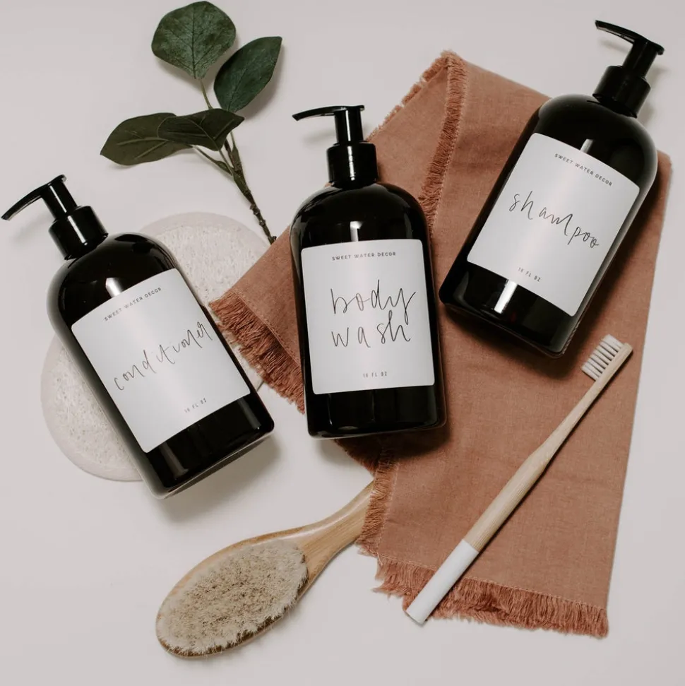 Amber Plastic Shampoo - 16 oz