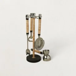 Bailey Rattan Hanging Bar Tool Set - Sweet Water Decor