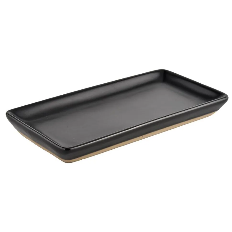 Black Stoneware Tray | Soap Dispenser Tray | Sweet Water Decor