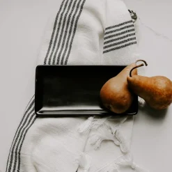 Black Stoneware Tray | Soap Dispenser Tray | Sweet Water Decor