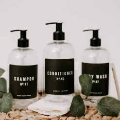 Clear Plastic Bath and Shower Set of 3 - 16 oz