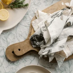 Eggplant and Grey Roses Napkins - Sweet Water Decor