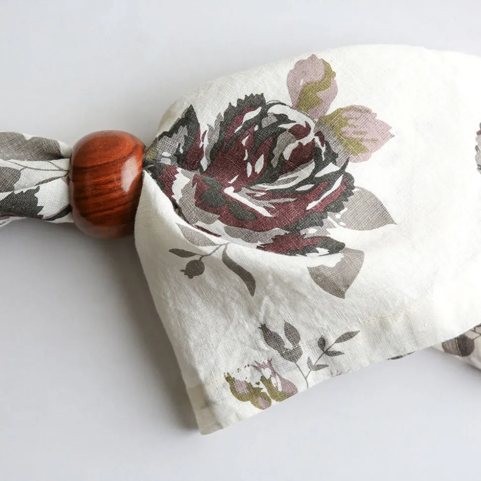 Eggplant and Grey Roses Napkins - Sweet Water Decor