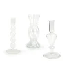 Etched Borosilicate Glass Bud Vases - Set of 3