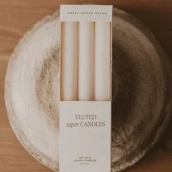 Fluted Taper Candles - Set of 3