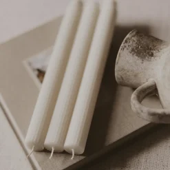 Fluted Taper Candles - Set of 3