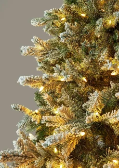 Frosted Pine Christmas Tree with Pre-Lit LED White Lights