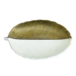 Gold and White Leaf Decorative Accent