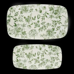 Green Delft Trays - Set of 2