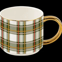 Green Plaid 14 oz Mug
