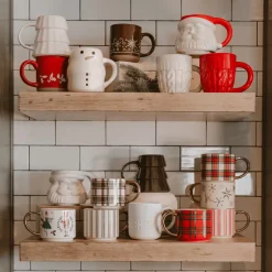 Green Plaid 14 oz Mug