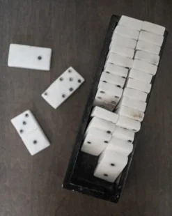 Handmade Alabaster Dominoes in Soapstone Box
