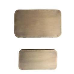 Metal Boxes, Antique Brass Finish, Set of 2