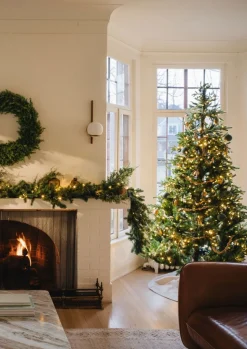 Noble Fir Pre-Lit LED Christmas Tree with White Lights