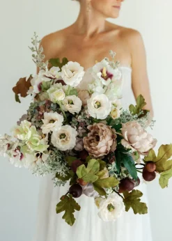 Peony Flower in Taupe Mauve