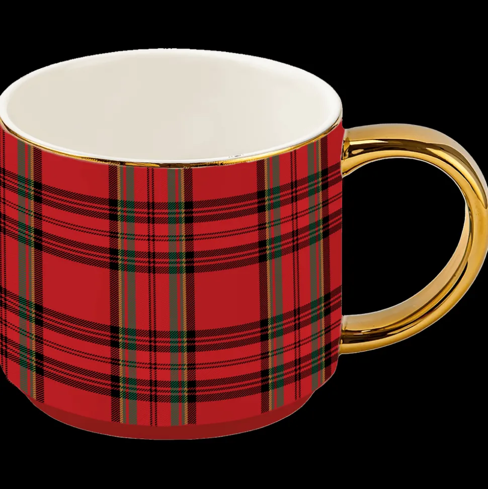Red Plaid 14 oz Mug