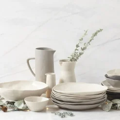 Rugueux Stoneware Carafe Pitcher in Pearl