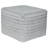 Square Striped Woven Ottoman Pouf - Sweet Water Decor