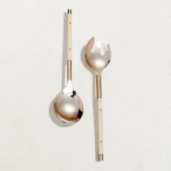 Stainless with Ivory Inlay Serving Utensil Set - Sweet Water Decor