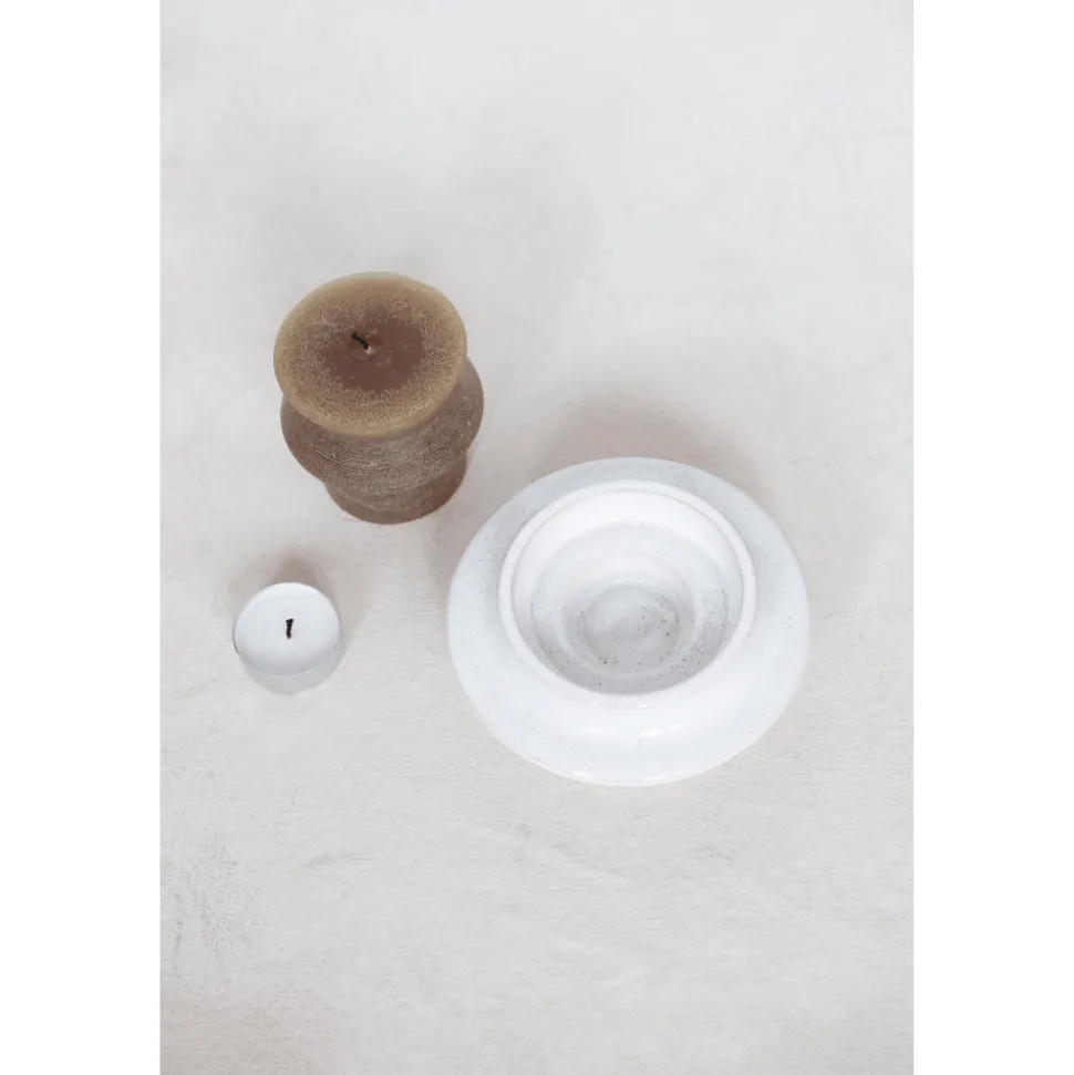 Stoneware Tea Light / Pillar Candle Holder - Sweet Water Decor