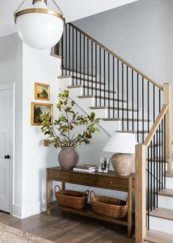 Tall Burgundy Green Faux Chestnut Leaf Branch