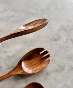 Teak Wooden Salad Spoons, Set of 3