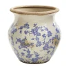 Tuscan Ceramic Blue Scroll Urn Vase