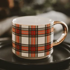 White Plaid 14 oz Mug