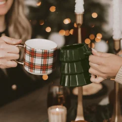 White Plaid 14 oz Mug