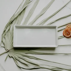 White Stoneware Tray | Soap Dispenser Tray | Sweet Water Decor