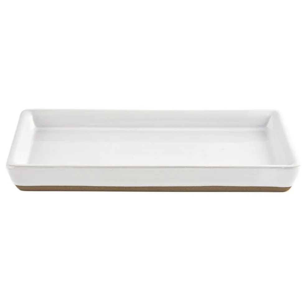 White Stoneware Tray | Soap Dispenser Tray | Sweet Water Decor