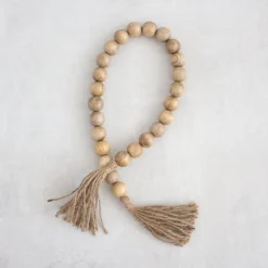 Wooden Bead Garland with Tassels