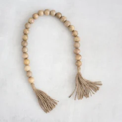 Wooden Bead Garland with Tassels